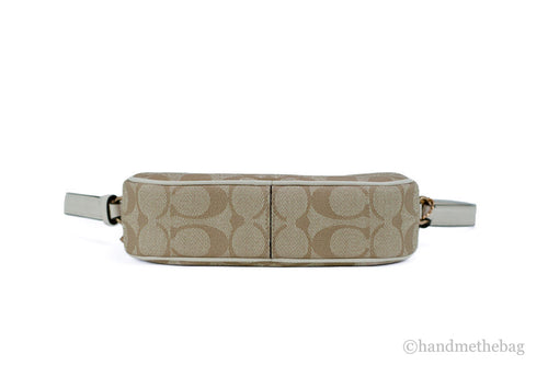 Coach (C9926) Jamie Mini Khaki Chalk Coated Canvas Camera Crossbody Handbag