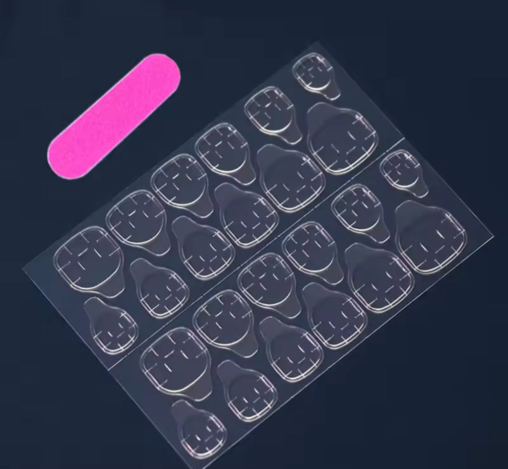24 PCs Fake Nails with 1 Nail Glue and 1 Nail File