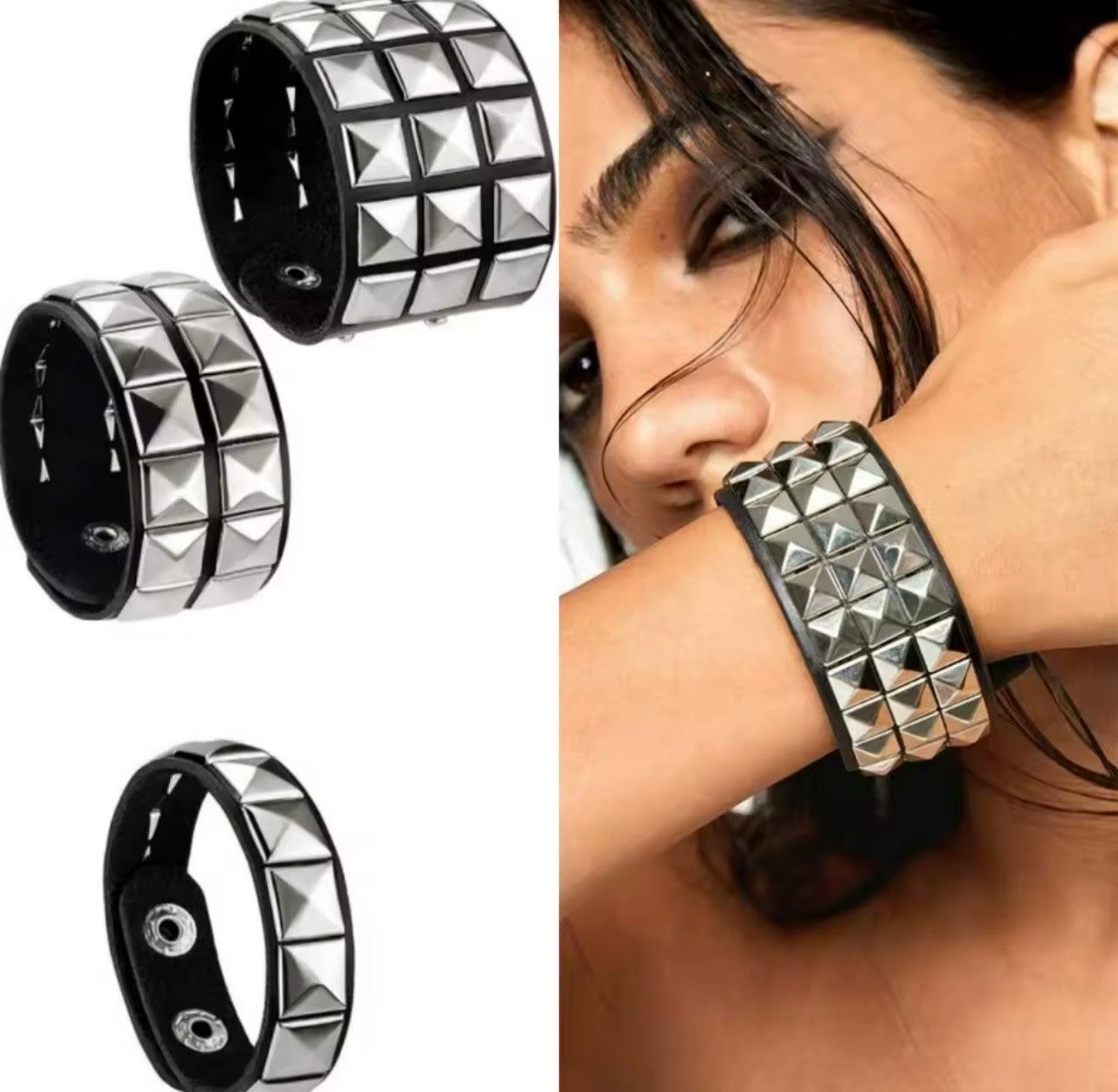 New Punk Nail Bracelet Rivets Casual Couple Bracelet Hip-Hop Gothic Party New Year's Christmas Valentine's Day Birthday Gifts