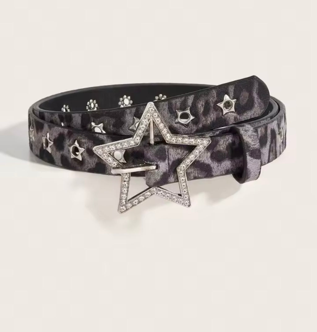 1pc Women's Y2K Star Studded Metal Hollow Star Belt, Suitable For Casual Daily Wear