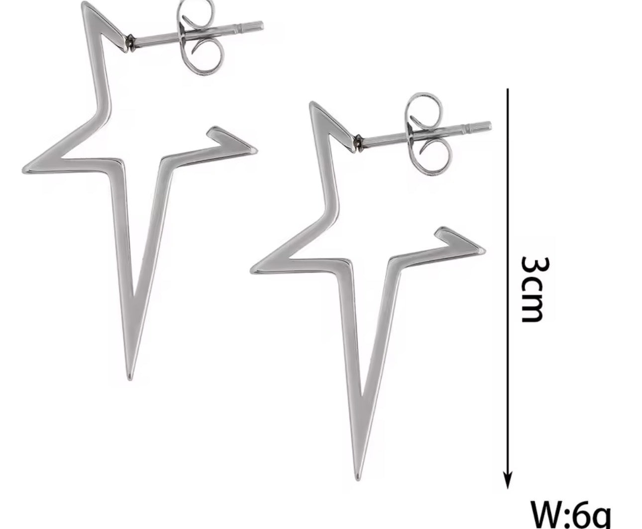 Harajuku Punk Big Star Earring Irregular Hollow Out Alien Metal Pentagram Ear Stud for Women Cool Girl Trend Y2K Jewelry NEW Har