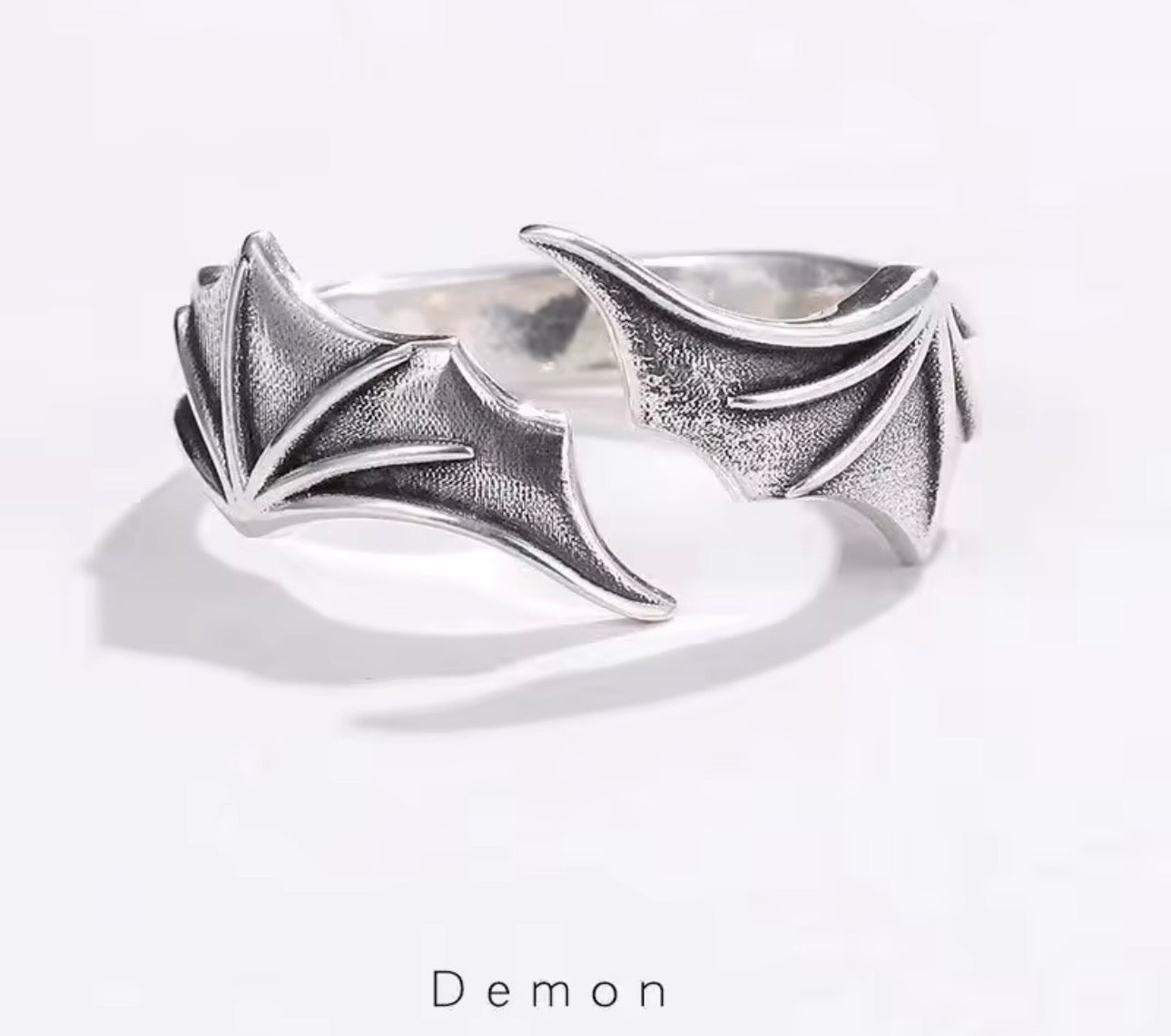 Retro Angel Demon Wings Creative Ring For Men Women Punk Gothic Open Ring Handmade Unisex Jewelry Accessories Gift For Lovers