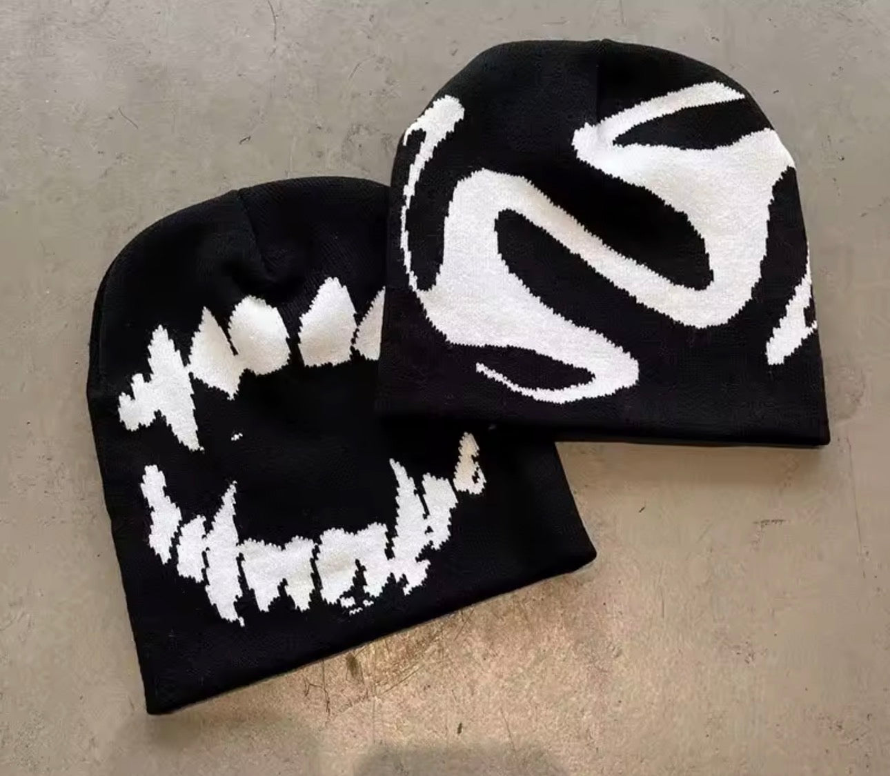 Women Hat Knitting Beanies Goth Tooth Caps Men Y2k Streetwear Winter Fashion Pullover Kpop Harajuku Vintage Warm Hip Hop Unisex