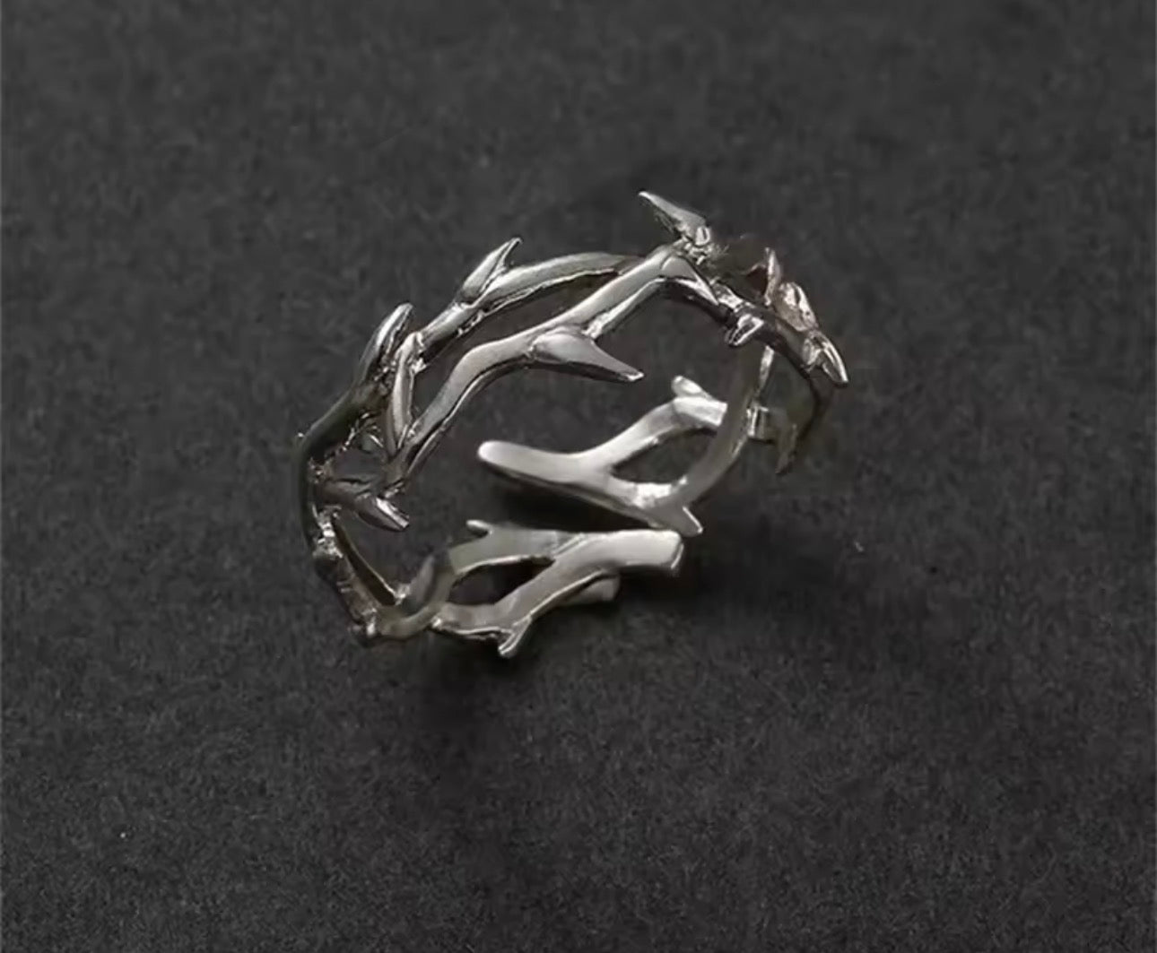 Vintage Ins Style Adherence Men's and Women's Rings with Branches, Thorns, Couples' Ring Gifts, Fashion and Personality