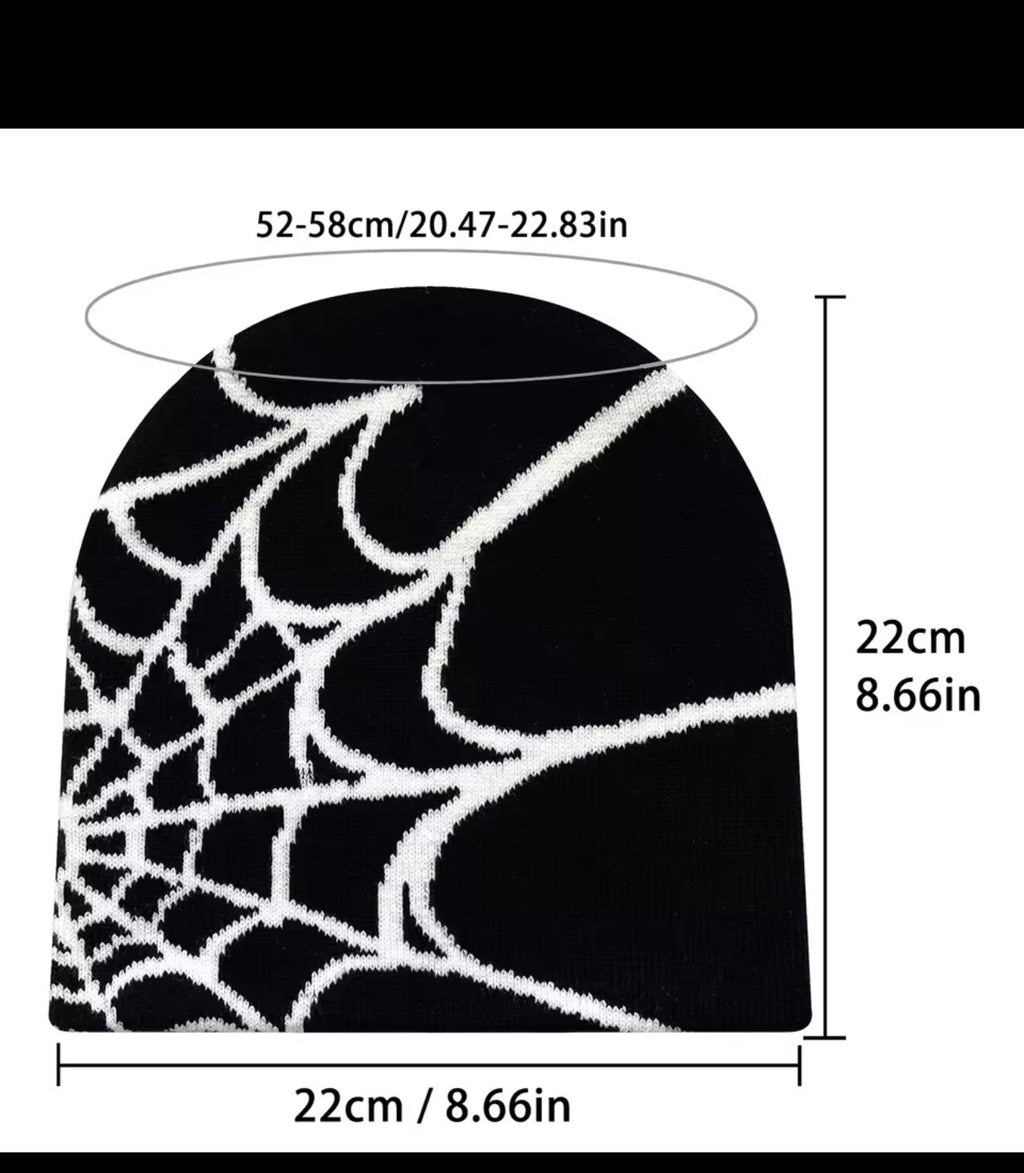 Four Seasons Men's And Women's Universal Y2K Knit Hat Spider Web Riding Outdoor Sports Fashion Hat