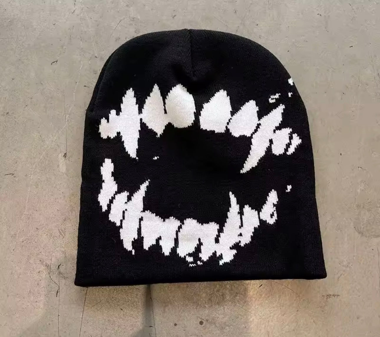 Women Hat Knitting Beanies Goth Tooth Caps Men Y2k Streetwear Winter Fashion Pullover Kpop Harajuku Vintage Warm Hip Hop Unisex