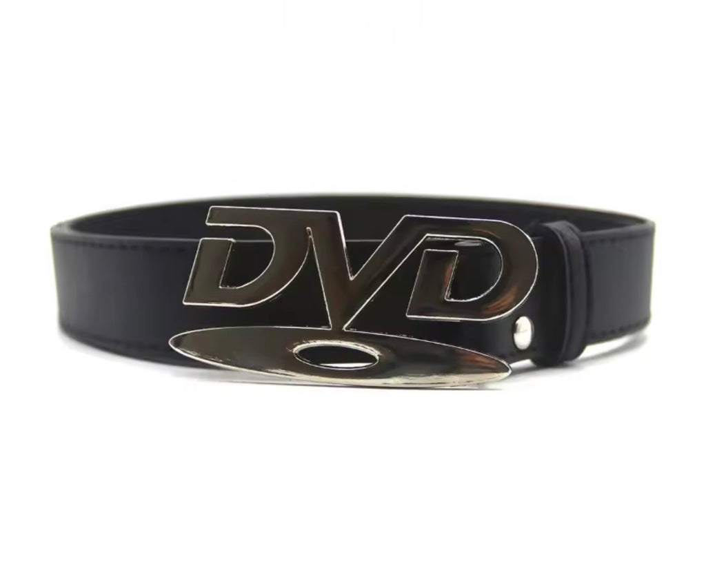 Unisex Nostalgic DVD Buckle Belt Versatile Black White Decorative Waist Straps Belt for Men Women Jeans Matching Gift for Her