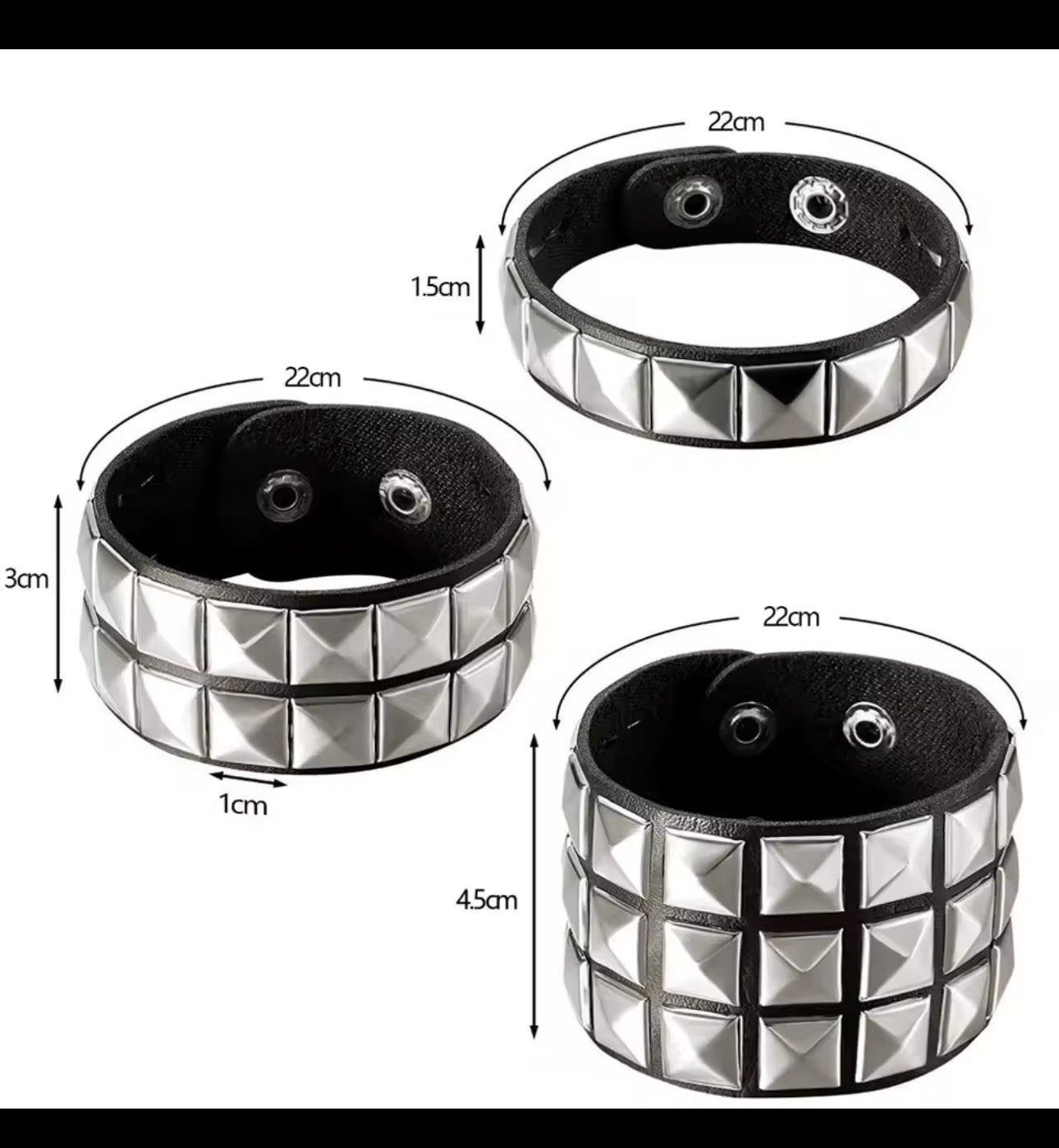 New Punk Nail Bracelet Rivets Casual Couple Bracelet Hip-Hop Gothic Party New Year's Christmas Valentine's Day Birthday Gifts