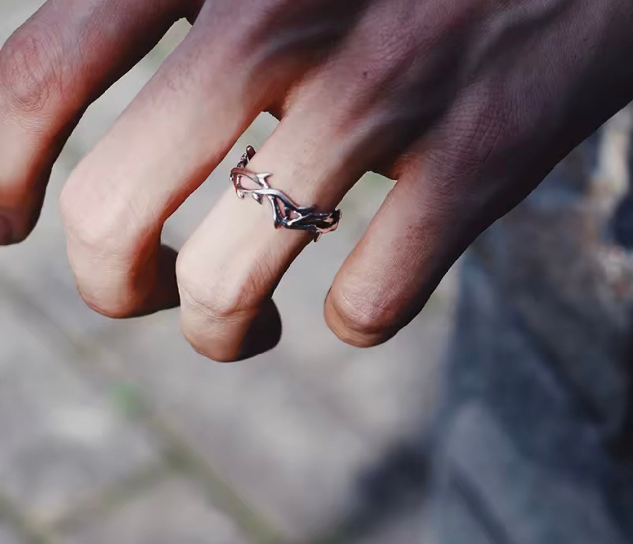 Vintage Ins Style Adherence Men's and Women's Rings with Branches, Thorns, Couples' Ring Gifts, Fashion and Personality