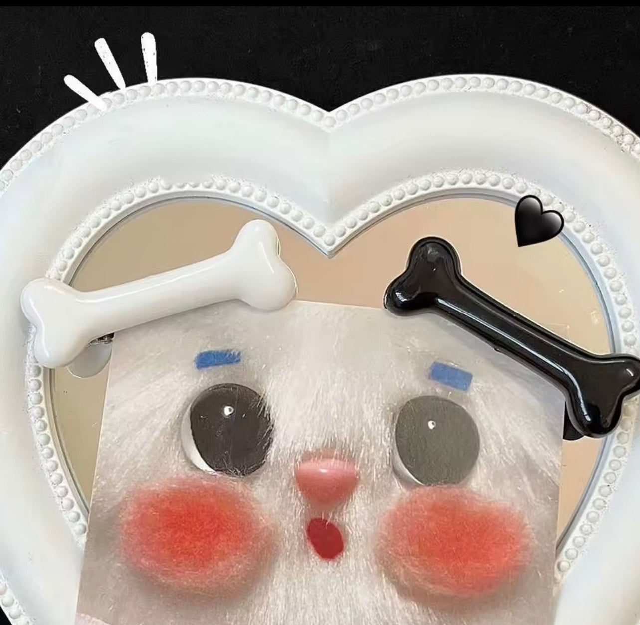 White Bone Hair Clip Cute Cartoon Bobby Pin Y2k Fashion Hair Volume Clip Small Hairpins Barrettes Creative Hair Accessories