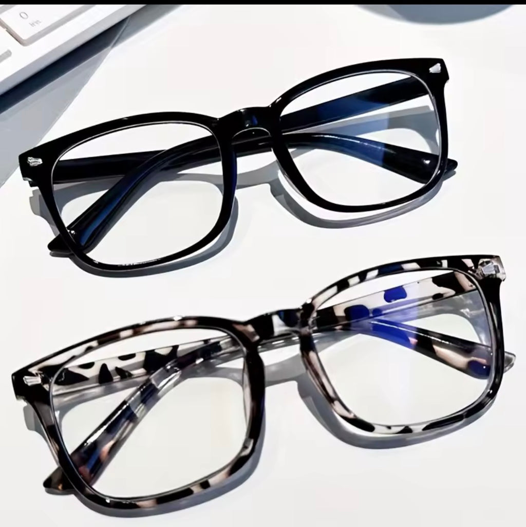 3pcs Lightweight PC Frames Minimalist Square Clear Lens Glasses - Blue Light Blocking, Full Frame, for Everyday & Casual Wear