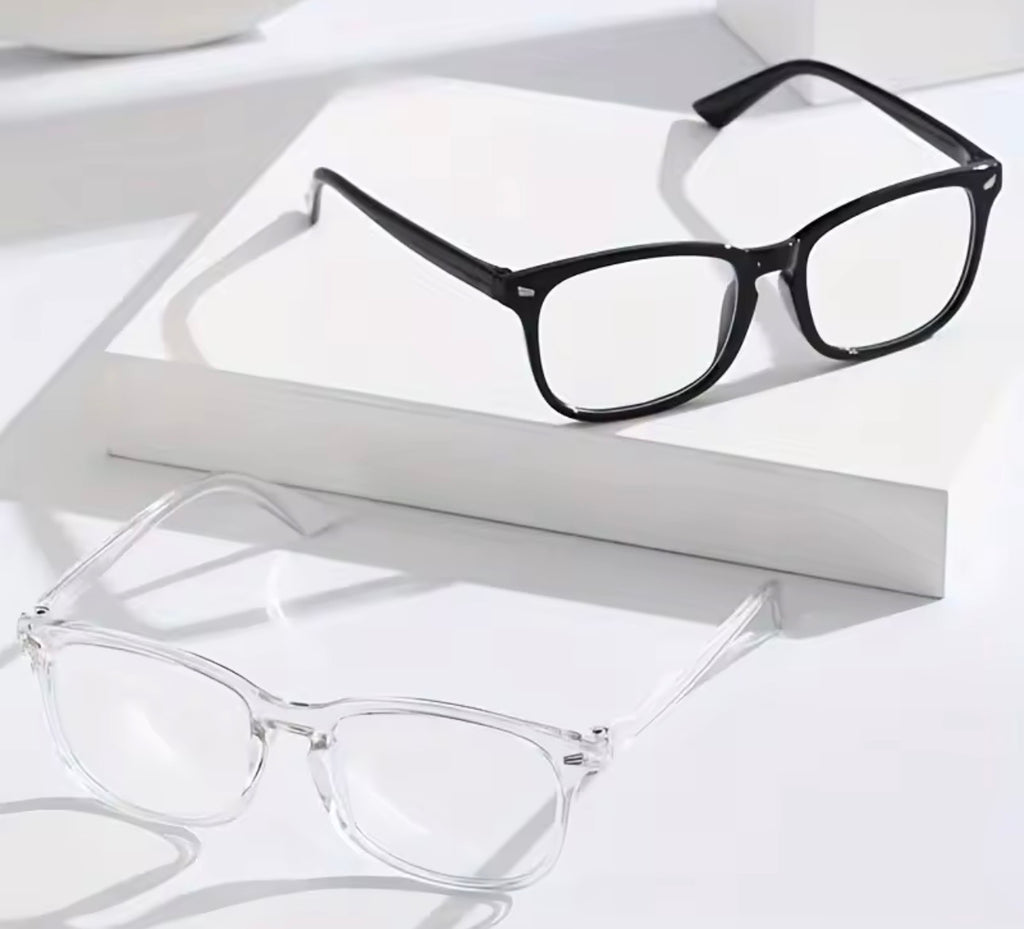 3pcs Lightweight PC Frames Minimalist Square Clear Lens Glasses - Blue Light Blocking, Full Frame, for Everyday & Casual Wear