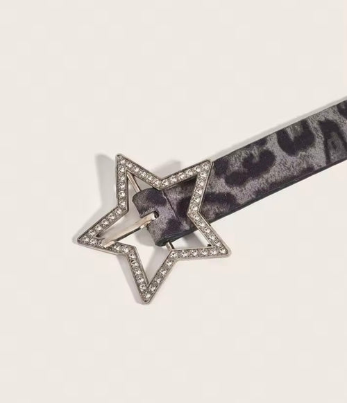 1pc Women's Y2K Star Studded Metal Hollow Star Belt, Suitable For Casual Daily Wear