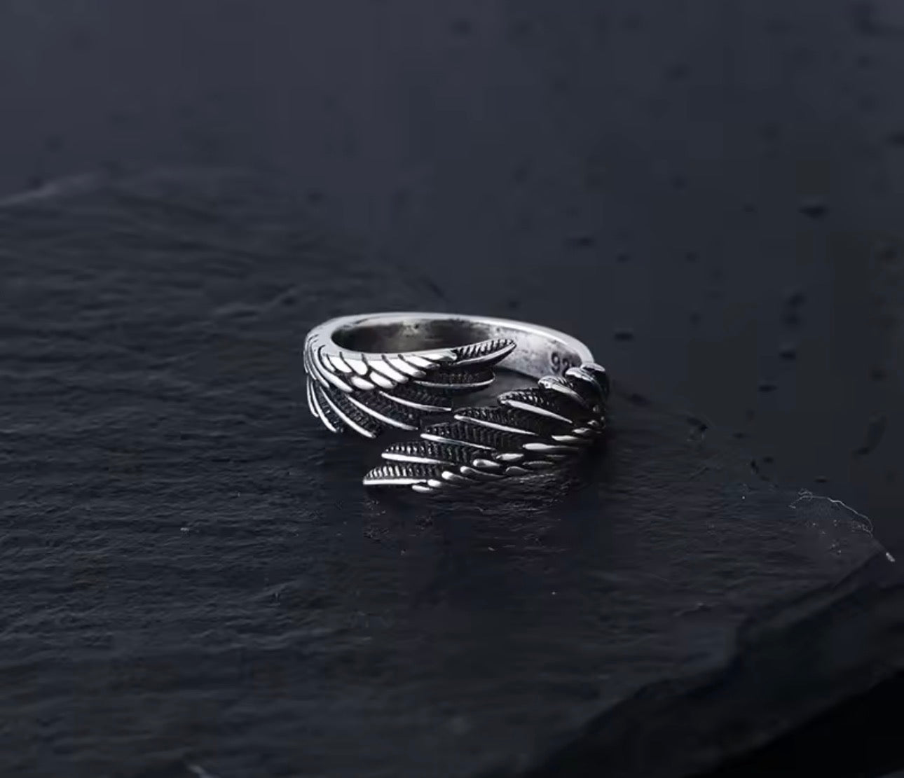Retro Angel Demon Wings Creative Ring For Men Women Punk Gothic Open Ring Handmade Unisex Jewelry Accessories Gift For Lovers