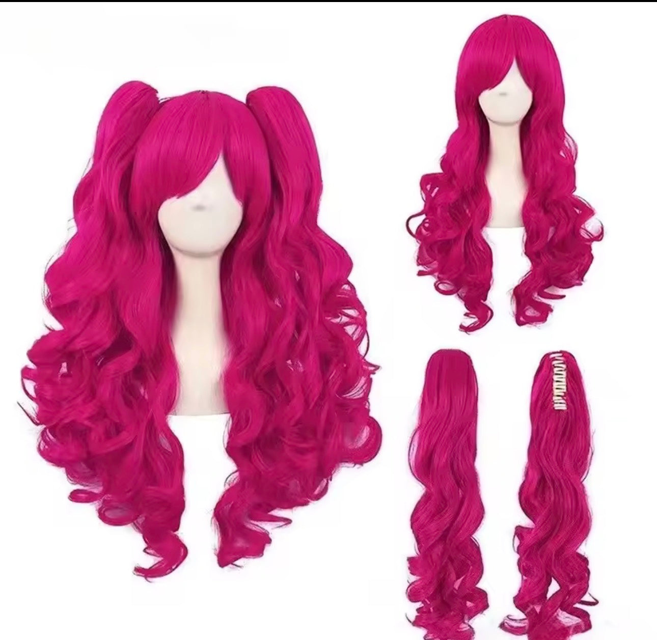 Anime Pinkie Pie Cos PP Pinkamena Diane Pie Cosplay Personification My Cos Cute Lovely Pink  Wig Wavy Curls Party Synthetic Hair