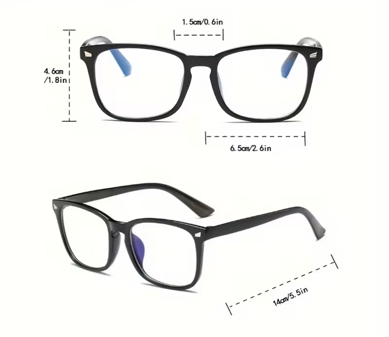 3pcs Lightweight PC Frames Minimalist Square Clear Lens Glasses - Blue Light Blocking, Full Frame, for Everyday & Casual Wear